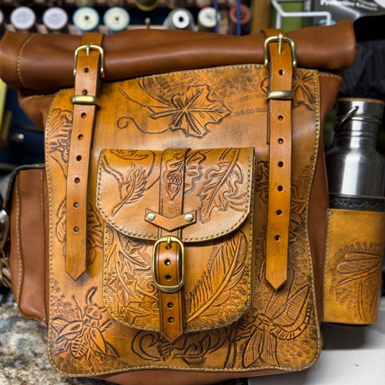Leather satchel bag